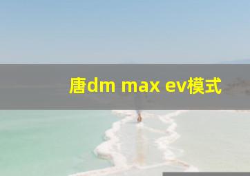 唐dm max ev模式